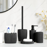 Black Bathroom Accessories Soap Dispenser Toothbrush Holder Tumbler Soap