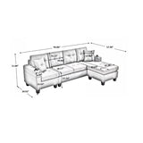 Sectional Sofa Left with Footrest Convertible Corner Sofa with Armrest Storage Sectional