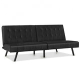 3 In 1 Futon Sofa Bed Smooth PU Leather Convertible Folding Couch Sleeper Lounge