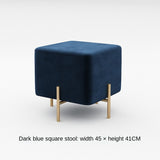 Nordic Square Fabric Stool Gold Metal Small Stools Modern Footstool