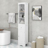 Tall Bathroom Cabinet Freestanding Storage Cabinet with Drawer MDF Board Adjustable