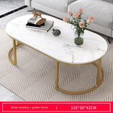 Coffee Table Modern Nordic Luxury Iron White MDF Marble floor Storage Console