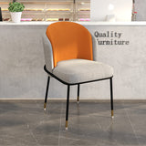 Luxury Back Support Dining Chairs Black Metal Legs Comfortable Chairs