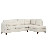 Modern Linen Fabric Sofa L-Shape Couch with Chaise Lounge, Sectional Sofa