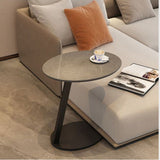 Side Table Small Coffee  Round Home Living Room Sofa   Rock Slab Corner