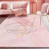 Nordic Style Sofa Coffee Table Mat Pink Cute Living Room Rug Girl Bedroom