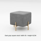 Nordic Square Fabric Stool Gold Metal Small Stools Modern Footstool