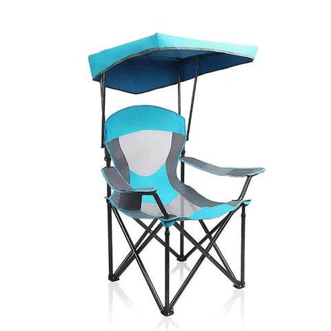 Folding Camping Chair with Shade Canopy, with Carry Bag and Cup Holder