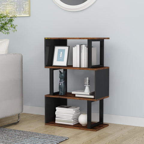 2/3/4-Tier Bookshelf, S-Shaped Z-Shelf Home Office Bookshelves, and Bookcase