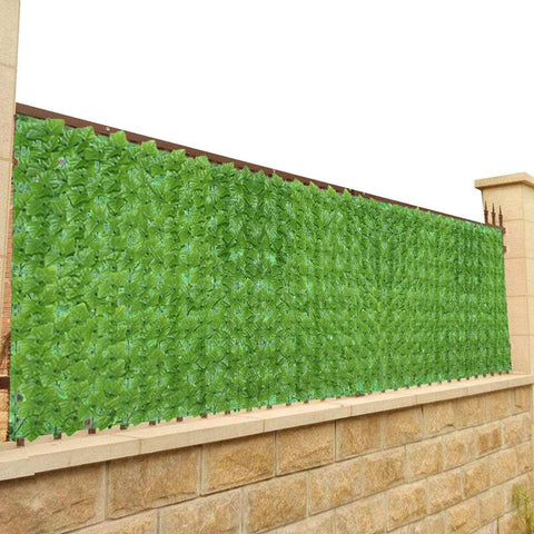 1x3M / 39.37x118.11inch Faux Ivy Green Leaf Privacy Screen Artificial Plant Grass Balcony Fence