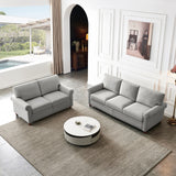 Linen Fabric Upholstery Sofa Sets with Storage,Frame is Made of High-Quality Solid Wood & Metal for Living Room Sofa Furniture