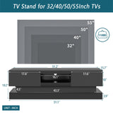 51.18inch Modern TV Stand with LED Lights, High Glossy Front TV Cabinet