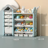 Large Capacity Children's Room Rack Multi-layer Storage Shelves Drawer Design Book Cabinet