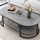 Coffee Table Modern Nordic Luxury Iron White MDF Marble floor Storage Console