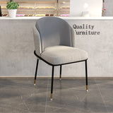 Luxury Back Support Dining Chairs Black Metal Legs Comfortable Chairs