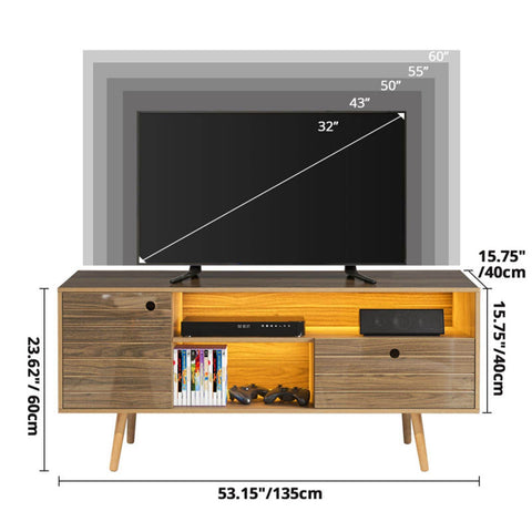 LED TV Stands for Living Room 60 Inch TV Cabinet Stands With 2 Drawers