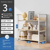 Portable Bookshelf Iron Floor Living Room with Wheels Folding Racks Bedroom Storage