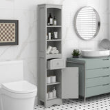 Tall Bathroom Cabinet Freestanding Storage Cabinet with Drawer MDF Board Adjustable