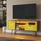 LED TV Stands 60 Inch with Unit Bracket With 2 Drawers and 3 Open Storage Shelf