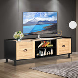 53Inches Retro Wooden TV Stand for TVs Stands Cabinet Shelf Drawer Storage