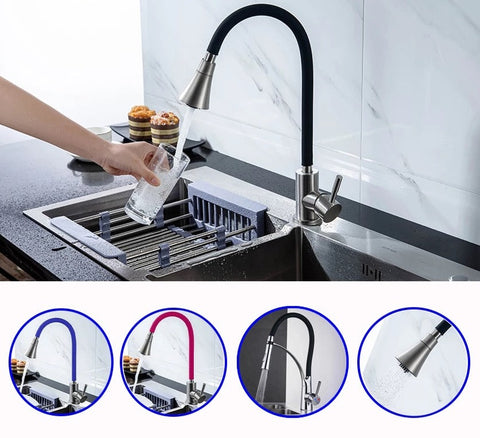 Kitchen Faucet Cold and Hot Black Blue Water Mixer Pink Single Handle Kitchen Tap