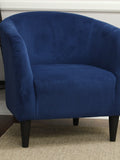 Barrel Accent Chair, Vanilla Dream Beige, Velvet Upholstery