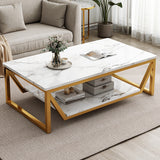 Modern Coffee Table Italy Luxury Wood Frame Square Small Space Storage Coffee Table