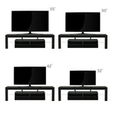 TV Stand Cabinet with 2 Drawers 2 open shelves, 20-color RGB LED lights with remote