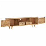 TV Cabinet 55.1"x11.8"x15.7" Solid Mango Wood TV Stand Livingroom Furniture