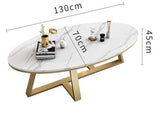 Marble Center Coffee Table Living Room Luxury Set Sofa Metal Side Table Gold Floor