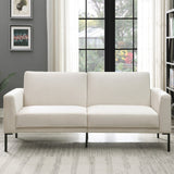 Velvet Upholstered Modern Convertible Folding Futon Sofa Bed for Compact Living Space