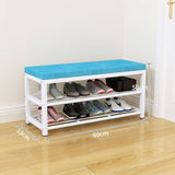 Mobile Coat Rack Shoe Bench Bedroom Metal Hanging Clothes Rack Standing Shoe