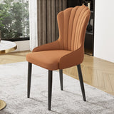 Comfortable Minimalist Dining Chairs Leather Cushions Backrest Upholstered Chair