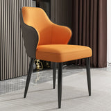 Comfortable Minimalist Dining Chairs Leather Cushions Backrest Upholstered Chair