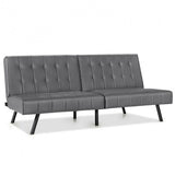 3 In 1 Futon Sofa Bed Smooth PU Leather Convertible Folding Couch Sleeper Lounge