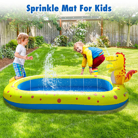 Inflatable Square Sprinkle Splash Play Mat Dinosaur Sprinkler Water Toys for Kids