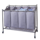 Classics Rolling Laundry Hamper, Heavy-Duty 4-Bag Laundry Sorter Cart, Laundry